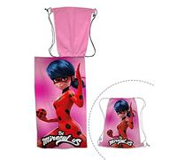 AYMAX S.P.R.L Miraculous - Serviette de Bain Enfant et Sac de Piscine Ladybug Marinette - Drap de Plage