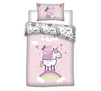 AYMAX S.P.R.L. Peppa Pig Parure de lit pour Enfant Comprenant 1 taie d'oreiller 63 x 63 cm et 1 Housse de Couette 140 x 200 cm Taille Unique