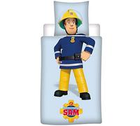 Aymax Sam Le Pompier Housse de Couette 140x200 cm + Taie 63x63 cm - Parure de lit Enfant