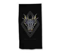 Aymax Serviette de Plage - House of The Dragon - 70x140 cm Noir Polyester