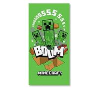 AYMAX Serviette de Plage - Minecraft Boom - Verte - 70x140 cm