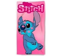 Aymax Serviette de plage piscine bain rose Stitch bisous de Lilo et Stitch - 140 x 70 cm 100 % coton Certifié qualité : Oeko-Tex