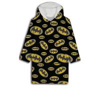 Aymax Sweat Plaid Enfant Batman, Sweat Poncho à Manches Longues Oversize en Flanelle Douce Capuche avec Sherpa. Taille Unique Enfant/Ado