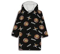 Aymax Sweat Plaid One Piece Enfant, Sweat Poncho à Manches Longues Oversize en Flanelle Douce Capuche avec Sherpa. Taille Unique Enfant/Ado