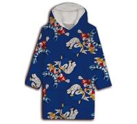 Aymax Sweat Plaid Sonic Enfant, Sweat Poncho à Manches Longues Oversize en Flanelle Douce Capuche avec Sherpa. Taille Unique Enfant/Ado