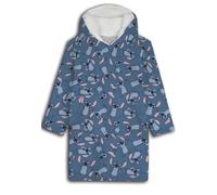 Aymax Sweat Plaid Stitch Enfant, Sweat Poncho à Manches Longues Oversize en Flanelle Douce Capuche avec Sherpa. Taille Unique Enfant/Ado