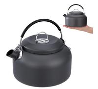 AYMQC Bouilloire de Camping 0,8 L Bouilloire à Thé en Aluminium Ultralégère Théière à Chauffage Rapide Portable avec Sac de Transport pour Pique-Nique Randonnée Pêche (Gris)