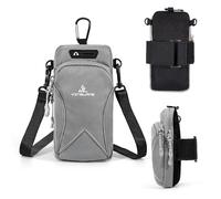 AYMQC Brassard de Téléphone Sport Pochette Telephone Portable pour Jogging Cyclisme Compatible avec iPhone, Samsung, Huawei Téléphone Portable Jusqu'à 6,7 Pouces (Gris)