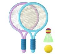 Aymzbd 2 Pièces Raquettes de Badminton Enfant Kit de Sport Plastique Léger Grande Tête avec Volant Balle Sac Adapté aux Jeunes Joueurs Enfants Garçons