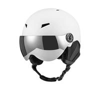 Aymzbd Casque de Ski Multifonctionnel avec Visière et Lunettes Intégrées Casque Protecteur pour Snowboard et Sports d'hiver Mousse Thermique Ajustable Adapté, White M