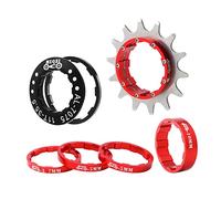 Aymzbd Cassette Vélo Pignon Unique avec Engrenage Convertisseur Moyeu Entretoises Aluminium Fonction Durabilité Adaptée pour Bricolage Vél, Rouge