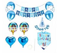 Aymzbd Décoration Anniversaire Chien Chat, Ensemble Fête avec Chapeau d'anniversaire et Bandana pour Animaux, pour célébration, Bleu, Bleu
