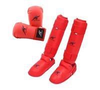Aymzbd Ensemble D'équipement de de Taekwondo, Gants de Boxe, Protège-Tibias avec Chaussures, équipement de Boxe, Gants de Frappe pour Le Muay Thaï, XL