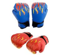 Aymzbd Gants D'entraînement de Boxe et de Kickboxing en Gel pour Garçons et Filles - Légers et Respirants, Bleu et Rouge 7 Pouces, comme décrit