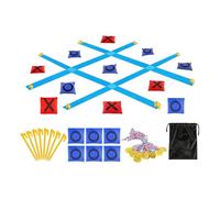 Aymzbd Jeu de D'extérieur - Jeu de Jardin Interactif, Amusant et Classique pour Enfants et Adultes - Idéal Comme Cadeau D'invité, Morpion Bleu