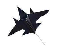 Aymzbd Jouet Volant Volant En Forme D'avion Facile à Voler Aircraft Portable Delta Kite pour Les Jeux En Plein Air Débutant pour Enfants, Noir, Moyen