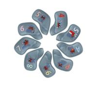 Aymzbd Lot de 9 Protège-têtes de Fers de Golf pour Débutants, Gris Bleu