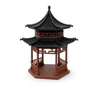 Aymzbd Modèle Chinois Miniature PLA 3D, Construction Miniature, Double u, Installation paysagère, pour décorateurs d'intérieur, Style to 2