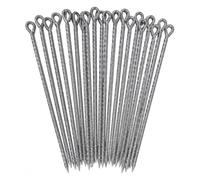 Aymzbd Piquet d'ancrage Sol Piquet à Poignée Tige en Acier Pointe Biseautée Ancrage Robuste en Acier Galvanisé Utilisé pour Fixation Temporaire Installation de Tente, 35 cm (7 mm diamètre)