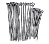 Aymzbd Piquet d'ancrage Sol Piquet à Poignée Tige en Acier Pointe Biseautée Ancrage Robuste en Acier Galvanisé Utilisé pour Fixation Temporaire Installation de Tente, 40 cm (7 mm d'épaisseur)