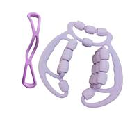 Aymzbd Rouleau de Relaxation à 24 Roues, Pinces Circulaires Robustes pour Jambes, Relaxant Musculaire, Rouleau pour Jambes, Masseur d'exercice, Violet
