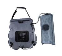 Aymzbd Sac de Douche Solaire de Camping Portable Poche à Eau de Plein Air Chauffante de 20L en PVC avec Tuyau Amovible Adapté pour La Randonnée et Le, Gris