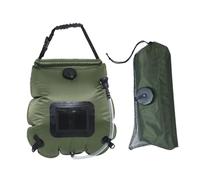 Aymzbd Sac de Douche Solaire de Camping Portable Poche à Eau de Plein Air Chauffante de 20L en PVC avec Tuyau Amovible Adapté pour La Randonnée et Le, Vert