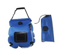 Aymzbd Sac de Douche Solaire de Camping Portable Poche à Eau de Plein Air Chauffante de 20L en PVC avec Tuyau Amovible Adapté pour La Randonnée et Le, Bleu