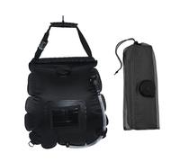 Aymzbd Sac de Douche Solaire de Camping Portable Poche à Eau de Plein Air Chauffante de 20L en PVC avec Tuyau Amovible Adapté pour La Randonnée et Le, Noir