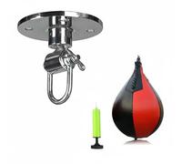 Aymzbd Speed Ball de Boxe Sac Suspendu Poire Ballon d'Entraînement Physique Accessoire de Rotation 360 Degrés Matière Cuir PU Renforcé Convient à la Salle de Gym Séances Boxe, Noir+Rouge