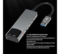 AYNEFY 7.1 Carte Son USB Surround, Carte Son Externe avec SPDIF Numérique Haute Résolution Musicale, pour PC Portable