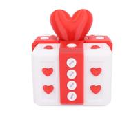 AYNEFY Boîte Présente Imprimée 3D Boîte- imprimé 3D à Jouets imprimé avec Conception de Farce à Vis pour Rangement de Fête de Bureau D'anniversaire de Noël (rouge blanc)