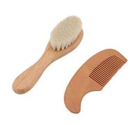 AYNEFY Brosse à Cheveux pour bébé, Laine de Chèvre et Bois Composite Doux pour un Massage et un Bain Doux du Cuir Chevelu, avec Poignée Ergonomique pour Hommes, Barbe et Enfants