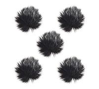 AYNEFY Couverture à Fourrure à 5 Micro, Pare-Brise Microphone à Revers, Réduction du Bruit du Vent, Pare-Brise de Microphone Extérieur Portable, Mini Pare-Brise à Fourrure à Revers pour