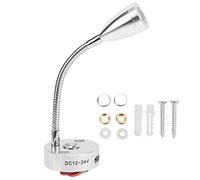 AYNEFY Liseuse 12V LED Dimmable, Lampe de Lecture RV Col Flexible 3 Couleurs 12-24V 3W USB Rechargeable Universel pour Yachts Bateaux(Argent)
