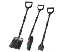 AYNEFY Outils de Déneigement Kit de Pelle de Neige 3 en 1 Carme de Neige de Voiture Pliable avec Poignée Télescopique pour Le Camping de Voitures Urgence Extérieure (Couleur Assortie)