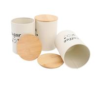 AYNEFY Récipient à café Hermétique, Conteneur de Stockage de Grains de café en Acier Inoxydable avec Couvercle Verrouillable pour Cuisine, thé, Sucre, Ensemble de 3 Pièces, noir. (WHITE)