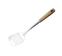 AYNEFY Spatule Turner en Acier Inoxydable avec Manche Résistant à la Chaleur à Grain de Bois pour Frire, Sauter et Cuisiner 14,2 Pouces