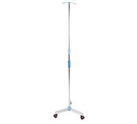 AYNEFY Support Intraveineux Portable en Acier Inoxydable, Support de Sac, pour Perfusion Intraveineuse Réglable, Hauteur Réglable de 109-200 cm, avec 2 Crochets 3 Roues