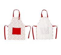 AYNEFY Tablier de Cuisine pour Enfants et Parents en Coton Épaissi Idéal pour Cuisiner avec Motif Fraise Rouge Longueur Réglable Taille 50 x 40 cm