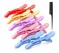AYNKH 10 Pièces Pince Cheveux, 5 couleurs Pince Crocodile Cheveux avec Peigne de Coiffure, Pince Cheveux Coiffeur pour les Extensions de Cheveux, la Coiffure, la Coloration des Cheveux