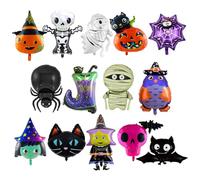 AYNKH 15PCS oversized Halloween foil ballons, citrouille, araignée, chauve-souris, sorcière, squelette, fantôme Halloween foil ballons ensemble, décoration de la fête des enfants