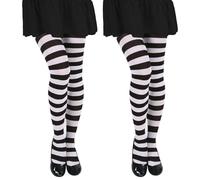 AYNKH 2 Collants RayéS pour Enfants, Collants RayéS Noirs et Blancs pour Enfants, Collants pour Filles, HalloweenNouvel AnNoël, Carnaval, Spectacle sur Scène, Cadeaux, PièCes de Mode pour Enfants