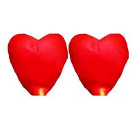 AYNKH 2 lots de lanternes de ciel en forme de cœur rouge, lanterne en papier ignifuge, lanterne symbolisant l'amour et le bonheur, pour une journée mémorable, un festival, un mariage, une fête