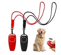 AYNKH 2 Pack Chien Professionnel Formation Set combiné avec ultrasons de sifflet de Bouche et Click Sound Rappel obéissance Formation et Lanyard pour Un contrôle Efficace des aboiements