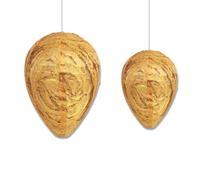 AYNKH 2 Pcs Leurre de nid de guêpes imperméable, Faux nid de guêpes Jaune, répulsif pour frelons, pour la Maison, Le Jardin, la Ferme et l'extérieur
