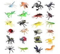 AYNKH 24 Pièces de Mini-Jouets Insectes, Modèles Réalistes de Petits Insectes Libellules, Araignées et Abeilles en Plastique et Caoutchouc Souple, Ensemble de Collection