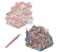 AYNKH 2PCS Scènes D'autocollants 3D, Thérapie Autocollants, Set D'autocollants de Dessins Animés, Autocollants Château de Rêve, Autocollants Maison Magique Kappi, Créatifs Faits à la Main,Anti-Stress