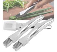 AYNKH 3 Pcs Shred Silk The Knife Couteaux Coupe Oignon en Acier Inoxydable 2024 New Couteau à Oignon Vert Haché Couteau à Trancher Rapide pour Trancher les Aliments Ménagers