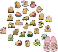 AYNKH 30 PCS Capybara Charms Décoratifs pour Chaussures, Kapybara Decorative Bracelets, Aqua Dolphin Clogs, Aqua Dolphin Sandals, Party Favours, Gifts for Kids, Adults, Christmas, Children's Day